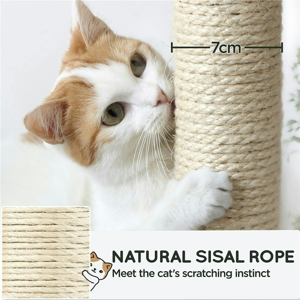 image 1 of Yaheetech Large Cat Tower with Hammock Scratching Posts Black