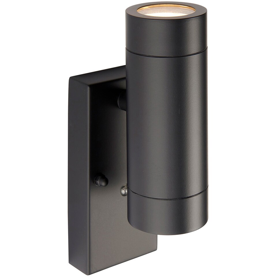 image 1 of Twin Up & Down IP44 Wall Light - Photocell Sensor - 2 x 7W GU10 LED - Matt Black