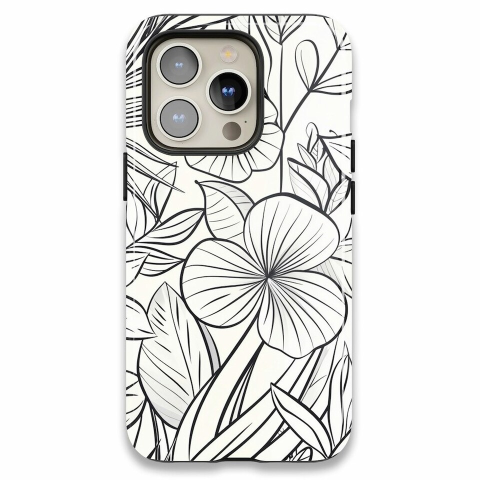image 1 of Floral Sketch Phone Case | Black | Galaxy S22 Ultra
Slim | Galaxy S22 Ultra
Slim
