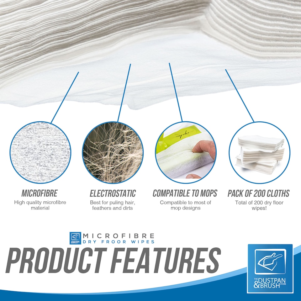image 1 of Dry Floor Cleaning Wipes for Static Floor Mops Compatible with Flash Mop