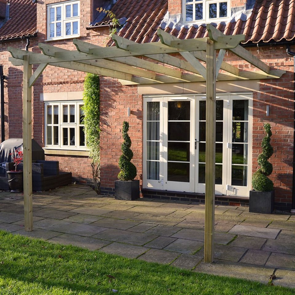 image 1 of Wall Mounted Garden Pergola - Wood - L360 x W480 x H270 cm - Light Green