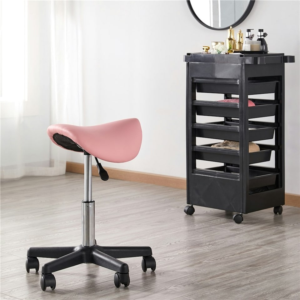 image 1 of Yaheetech Adjustable Salon Chair for Massage Pink