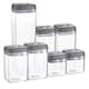 image 1 of Argon Tableware 7pc Food Storage Containers Set - Grey Airtight Plastic Storage Pantry Food Organiser with Flip Lock Lid