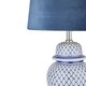 image 2 of Hill Interiors Art Deco Table Lamp (UK Plug) - Malabar Blue/White - 76cm x 41cm x 41cm