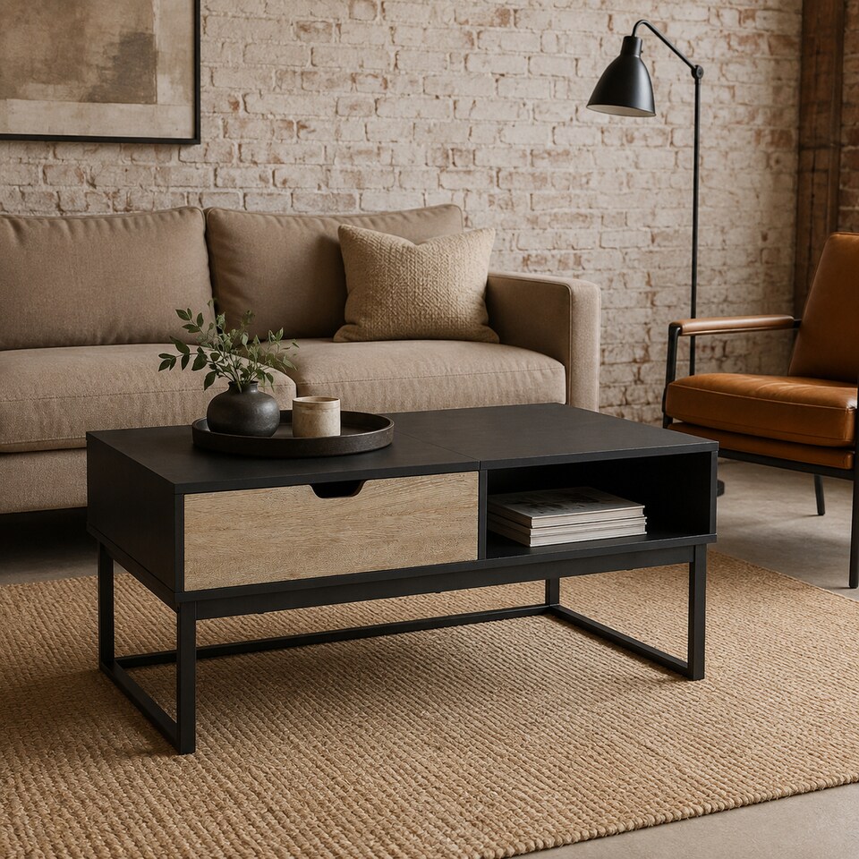 image 1 of Teamson Lift Top Coffee Table with Hidden Storage & Metal Frame