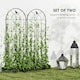 image 3 of Outsunny Set of 2 Metal Garden Trellis, Decorative Trellis Panels