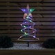 image 4 of 45cm Set of 4 Light up White Spiral Christmas Tree Garden Path Lights with 100 Multi-Coloured LEDs