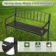 image 4 of COSTWAY Outdoor Bench 127cm Garden Loveseat with Backrest Black