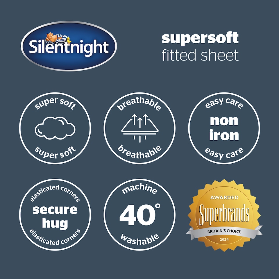 image 1 of Silentnight Supersoft Fitted Sheet, Sage
