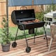 image 2 of Outsunny Barrel Charcoal Barbecue BBQ Grill Trolley W/ Ash Catcher Thermometer
