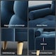 image 6 of Yaheetech Velvet Convertible Sofa Bed | Blue | Three Seater