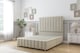 image 1 of Sloomy California Cream Plush Divan Bed Base No Drawers With 26 Inch Strutted Headboard & 12 Inch Matching Footboard | Cream | Cream | King | 1
