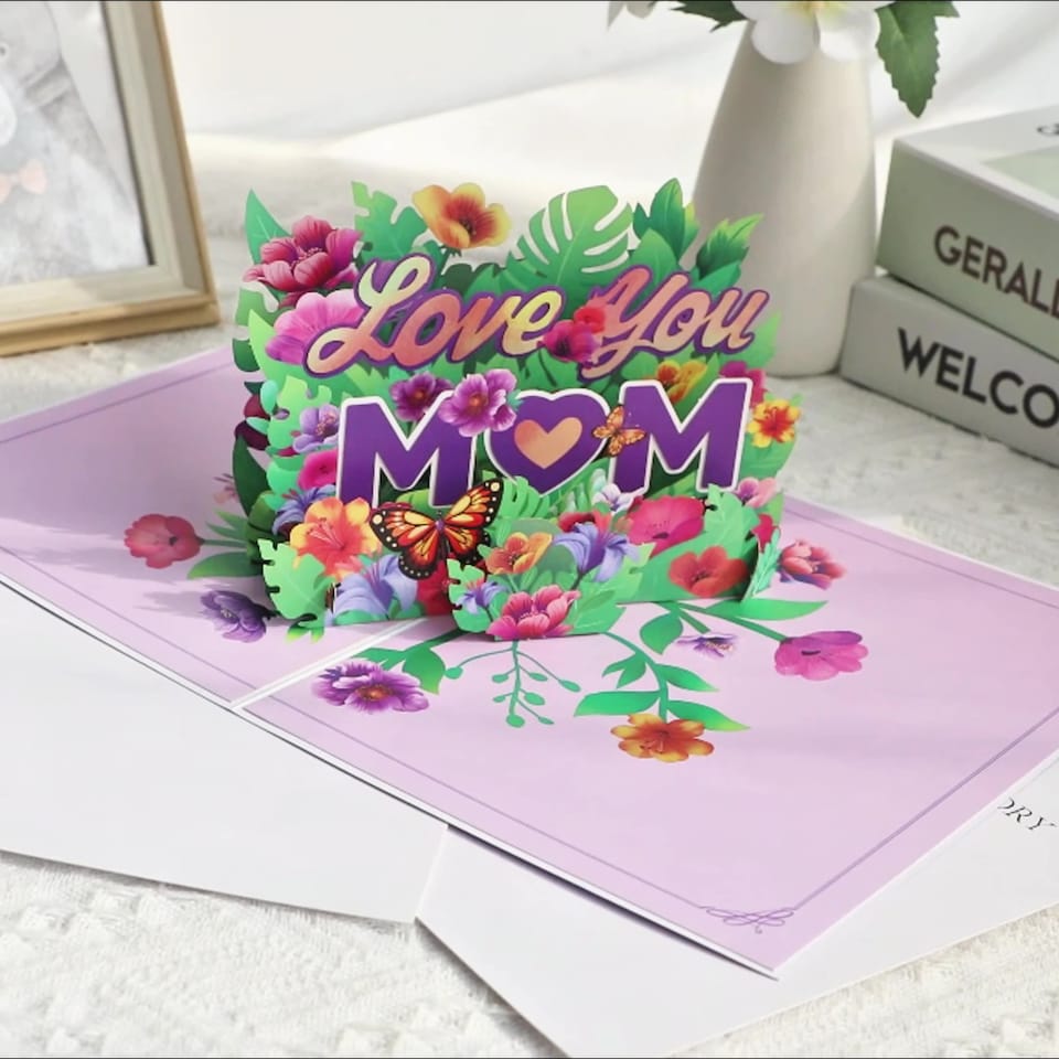 image 1 of Purple Petals for MOM 3D Pop Up Mother's day Card