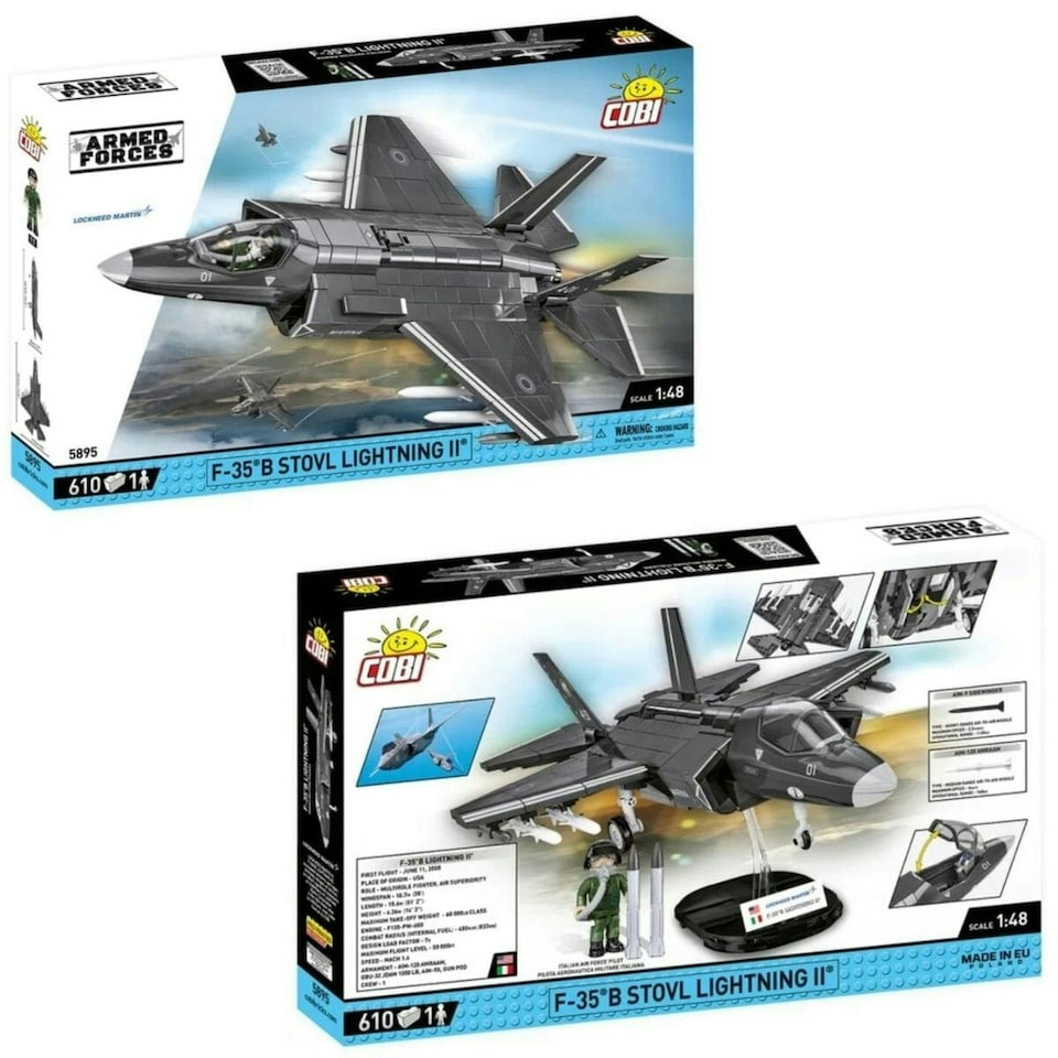 image 1 of F-35B STOVL Lightning II brick plane model - COBI 5895 - 580 bricks