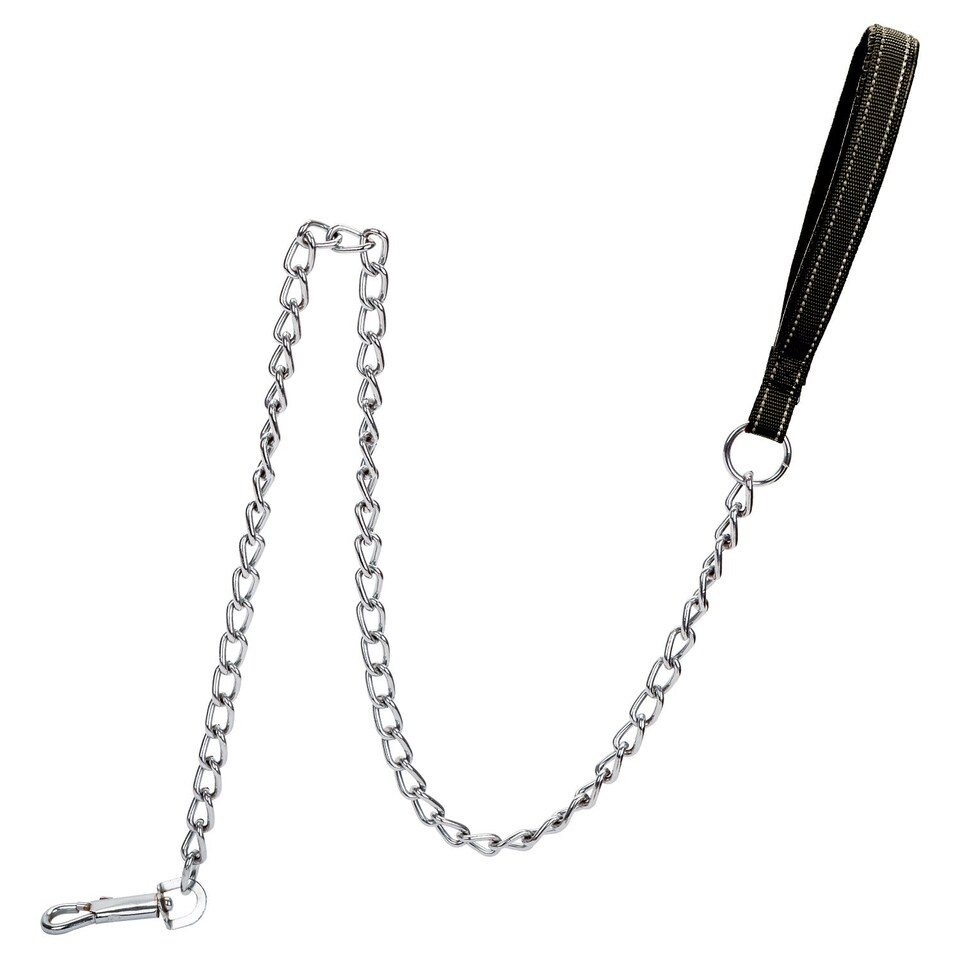 image 1 of PMS Crufts Reflective Chain Lead 1.2m Brown