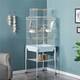 image 2 of Yaheetech 119 cm Tall Play Top Bird Cage with Removable Metal Stand White