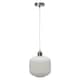 image 1 of First Choice Lighting Bento White Ribbed Glass with Chrome Pendant Fitting Chrome | White
