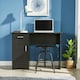 image 2 of Computer Desk 1 Drawer 1 Door Compact Workstation Home Office Table Black
