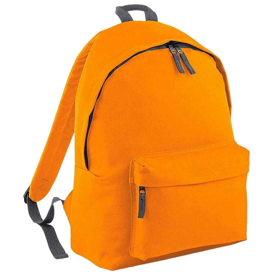 image 1 of Bagbase Original Plain Backpack - Orange/Graphite Grey - One Size