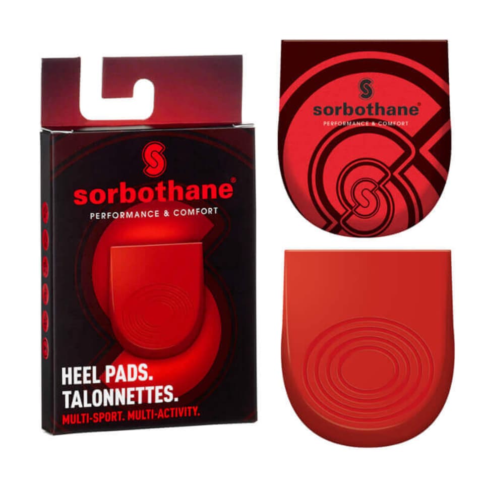 Sorbothane Heel Pads, Red Pair — Shock-Absorbing Heel Inserts for UK Size 3-5 | Red | RED | 3-5 UK | 2