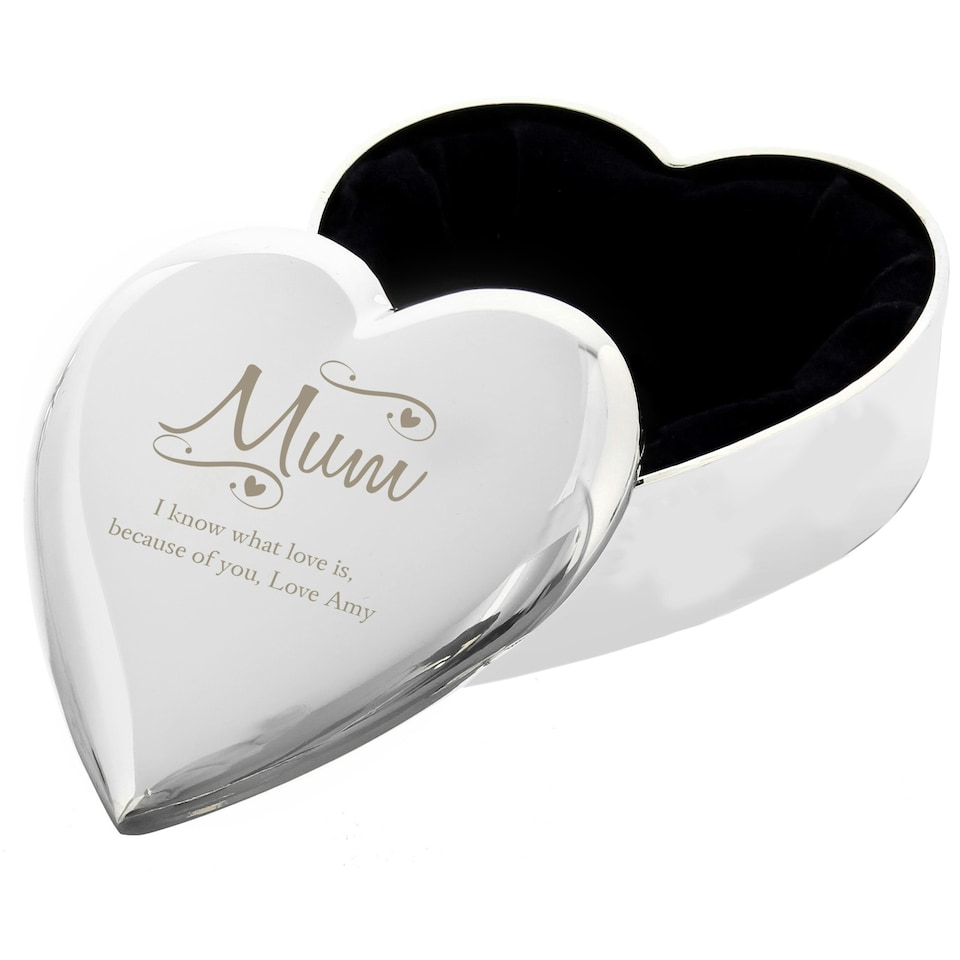 image 1 of Personalised Mum Swirls & Hearts Trinket Box