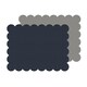 image 1 of I-Style Navy and Grey Scalloped Flexi Set of 2 Faux Leather Placemats