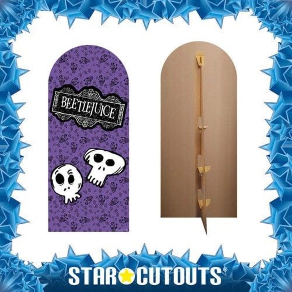image 1 of Beetlejuice 1988 Purple Single Backdrop Cardboard Cutout 185cm