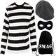image 1 of Storybook Burglar Costume - Long Sleeve Top, Grey Hat, Mask & Swag Bag Black | S