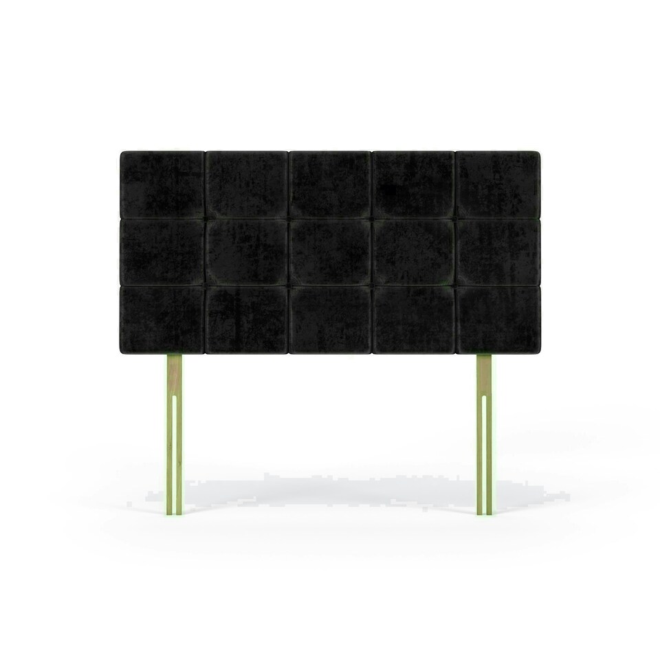 Pearl Black Naples Velvet Headboard Small Double | Multi