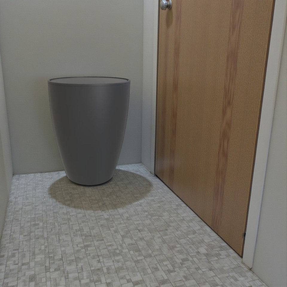 image 1 of Blue Canyon Boda Toilet Brush with Ventilated Holder and 12L Compact Swing Lid Waste Bin Black
