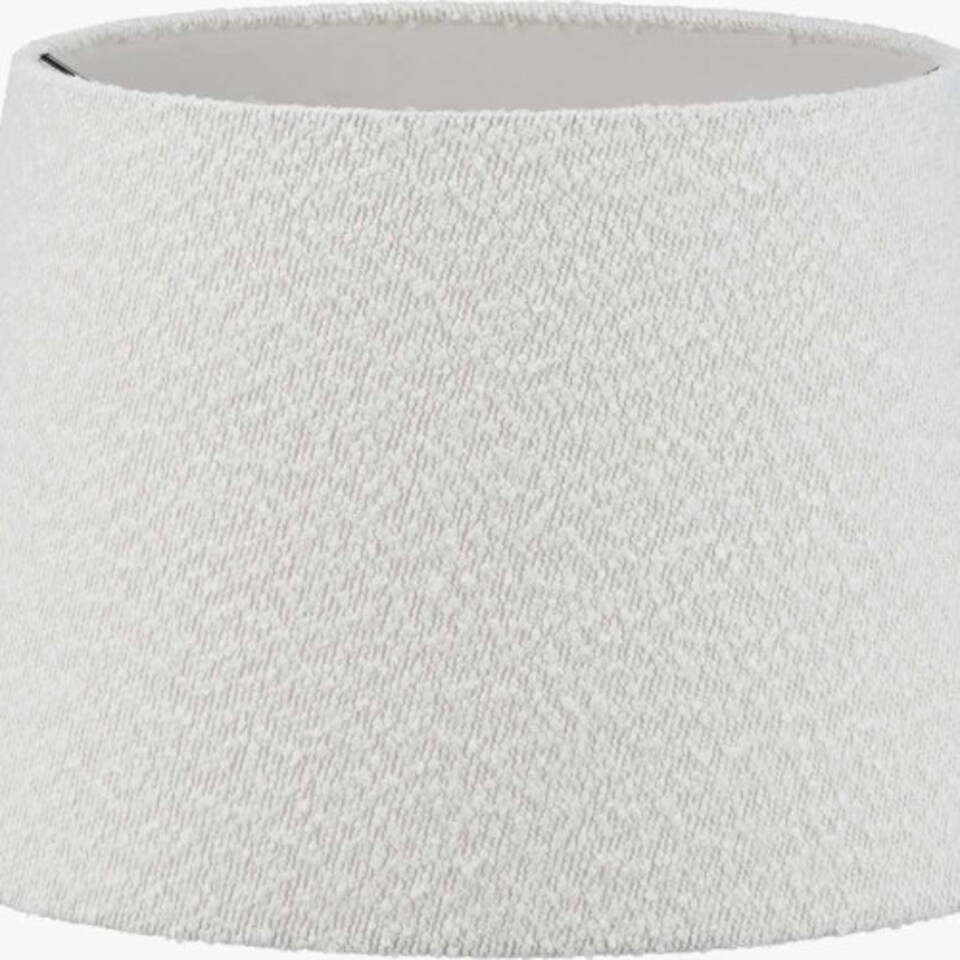 image 1 of White Boucle Tapered Lampshade | White | White | 1