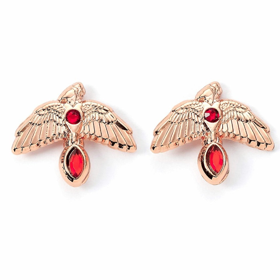image 1 of Harry Potter Fawkes Rose Gold Plated Stud Earrings WES00113