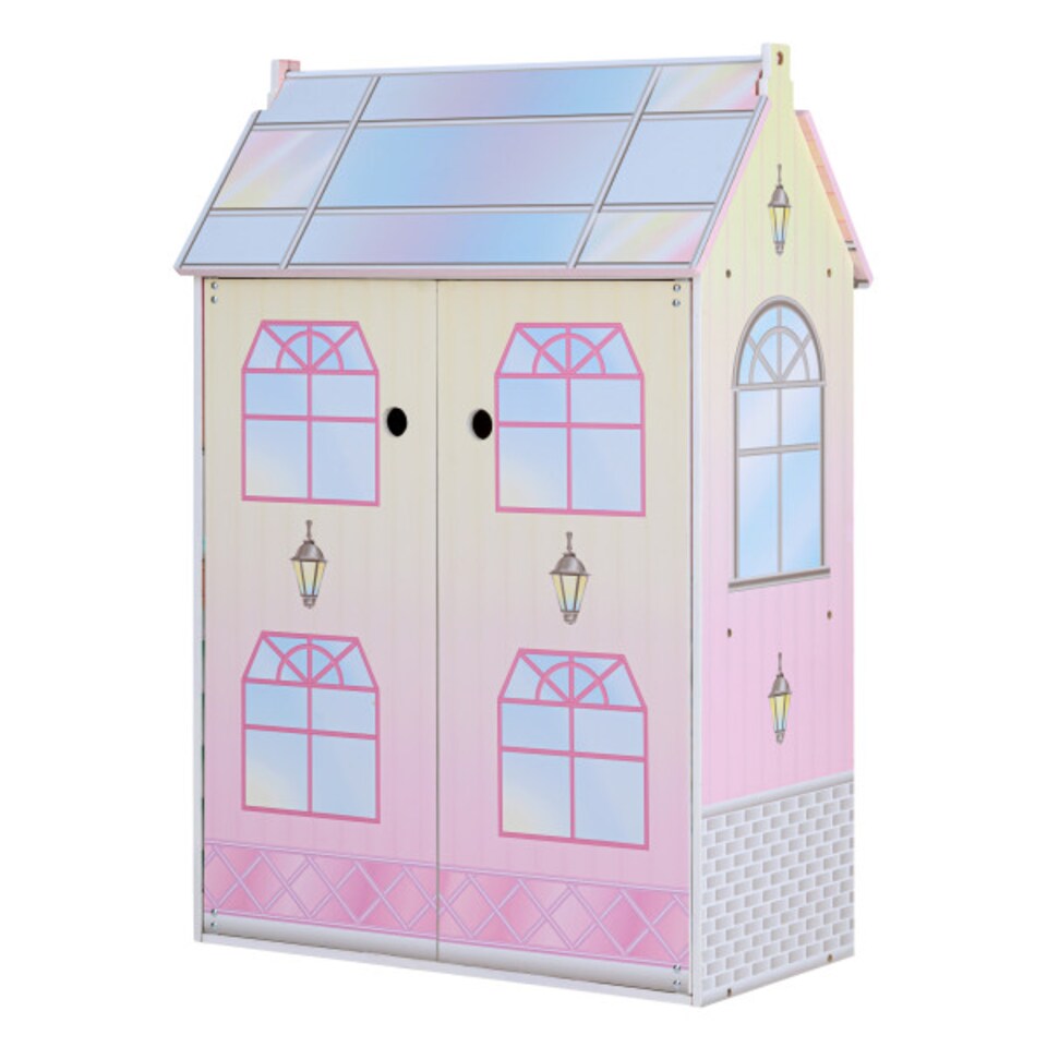 image 1 of Teamson Kids Wooden Glass-Look Doll House for 12" Dolls, Dollhouse
