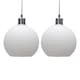 image 1 of Set of 2 Betchley - White Ribbed Glass Globe Easy Fit Pendant Shades | White | Medium | 2