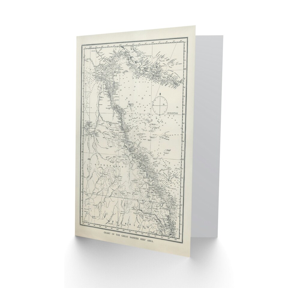 image 1 of William Saville Kent Art Card Great Barrier Reef Area Chart Map