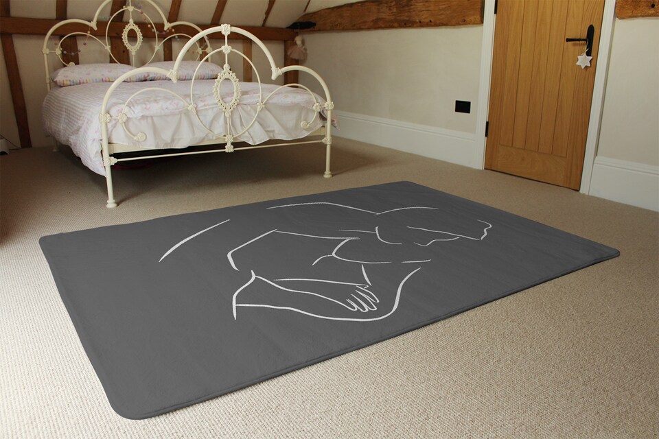 image 1 of Drawing Of A Couple In One Line Designer Rug | Multi