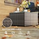image 3 of Outsunny Outdoor Coffee Table with Glass Top, Rattan Side Table 