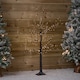 image 2 of 4ft (1.2m) Tall Light up Black Micro Dot Christmas Tree with 400 Warm White LEDs and Remote Control