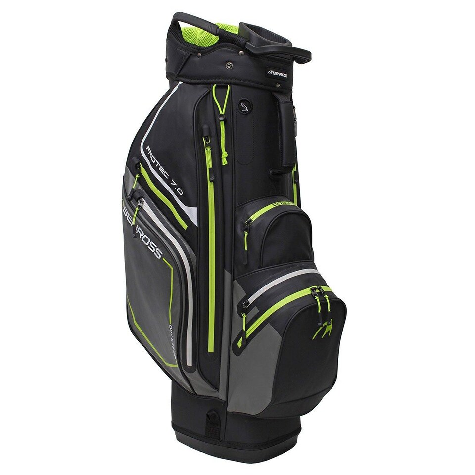 image 1 of Benross ProTec 7.0 Waterproof Golf Cart Bag - Black/Charcoal/Lime