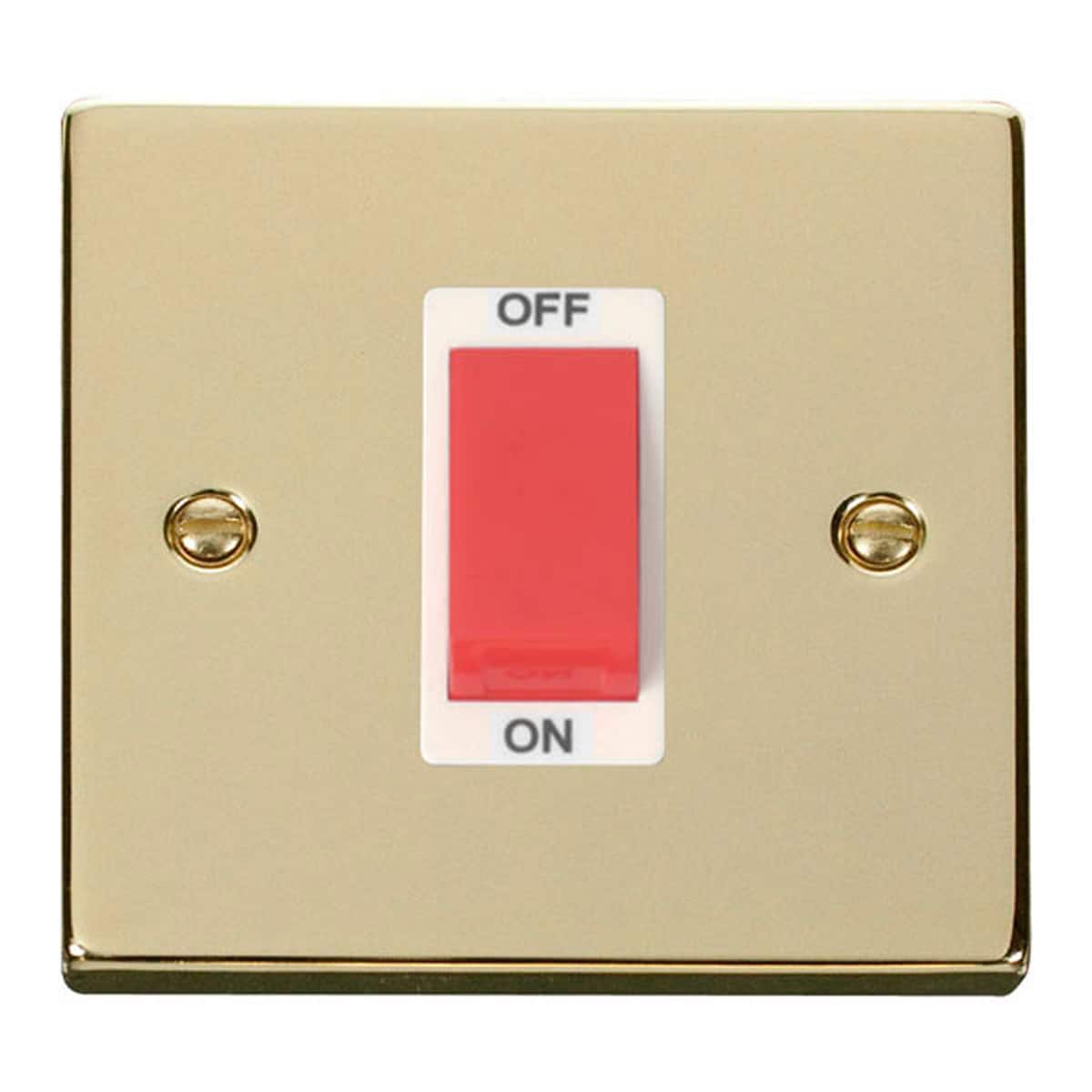 SE HOME Polished Brass 1 Gang Size 45A Switch Gold Polished Brass