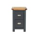 image 2 of Dunkeld 2 Drawer Midnight Blue Petite Bedside Cabinet Blue | Antique Oak effect wax
