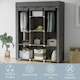 image 5 of HOMCOM Fabric Portable Wardrobe with 8 Shelves 2 Hanging Rails, Grey 