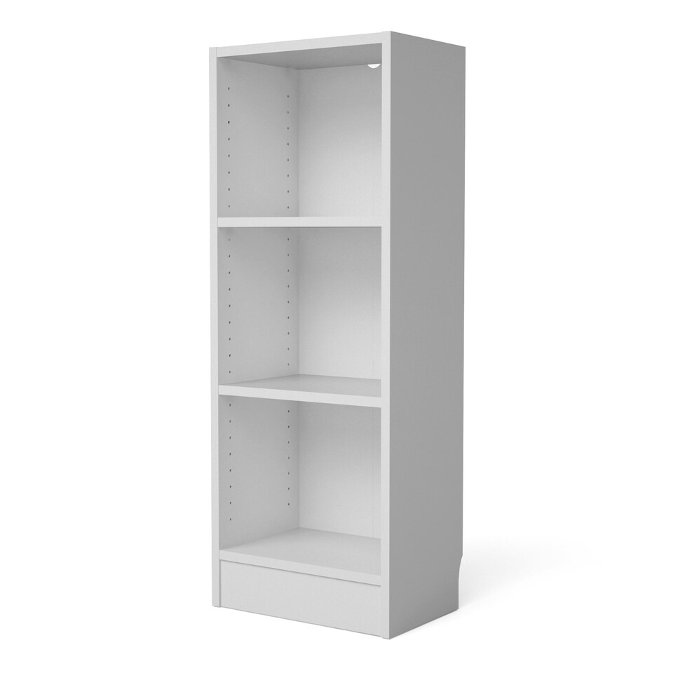 image 1 of Basic Low Narrow Bookcase (2 Shelves) in White