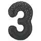 image 1 of Black Glitz Prismatic Number 3 Helium Foil Giant Balloon 86cm / 34 in