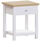 image 7 of Vida Designs Arlington 1 Drawer Side Table Shaker Sofa Bedside Table, White & Oak