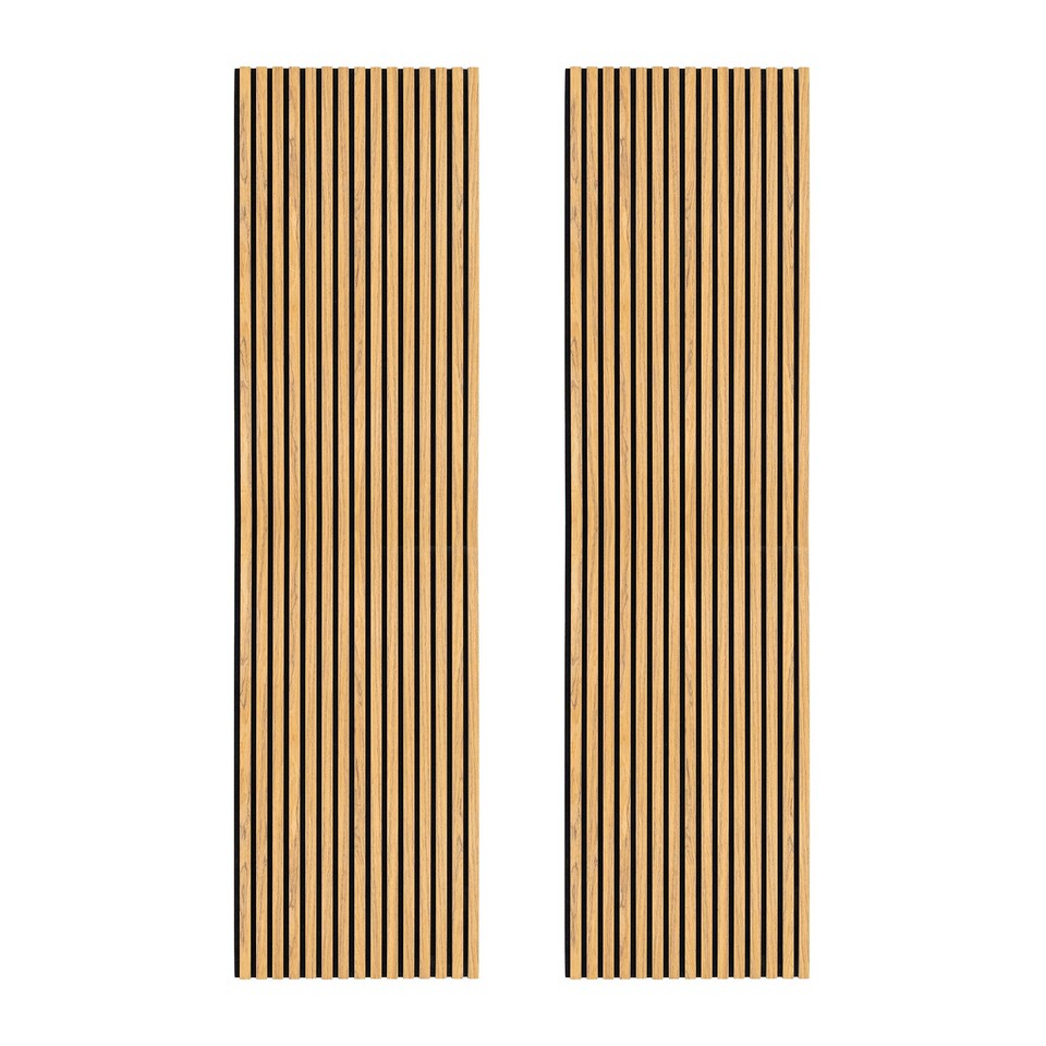 image 1 of Acoustic Slat Wall Panels x 2 - Oak