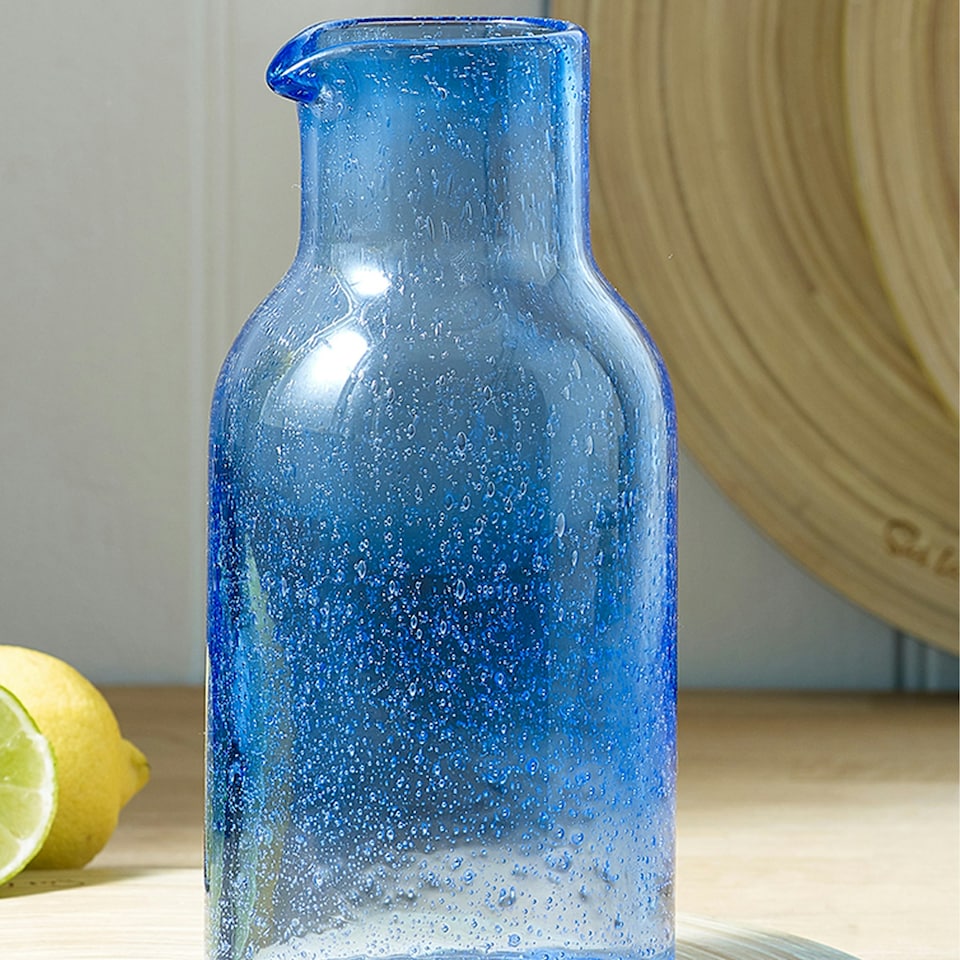 image 1 of Sur La Table Colour Me Happy Glass Carafe Blue
