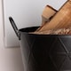 image 3 of Yew Small Fireside Log Bucket Contemporary Design Iron Matte Black