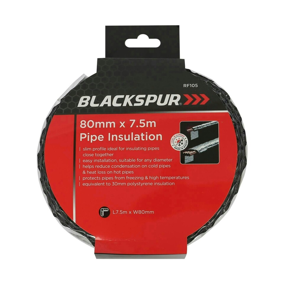 image 1 of Blackspur Foil Pipe Insulation Tape - 80mm x 7.5M - Silver