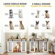 image 8 of PawHut Dog Crate Furniture for Large Dogs, Double Dog Cage for Small Dogs, White